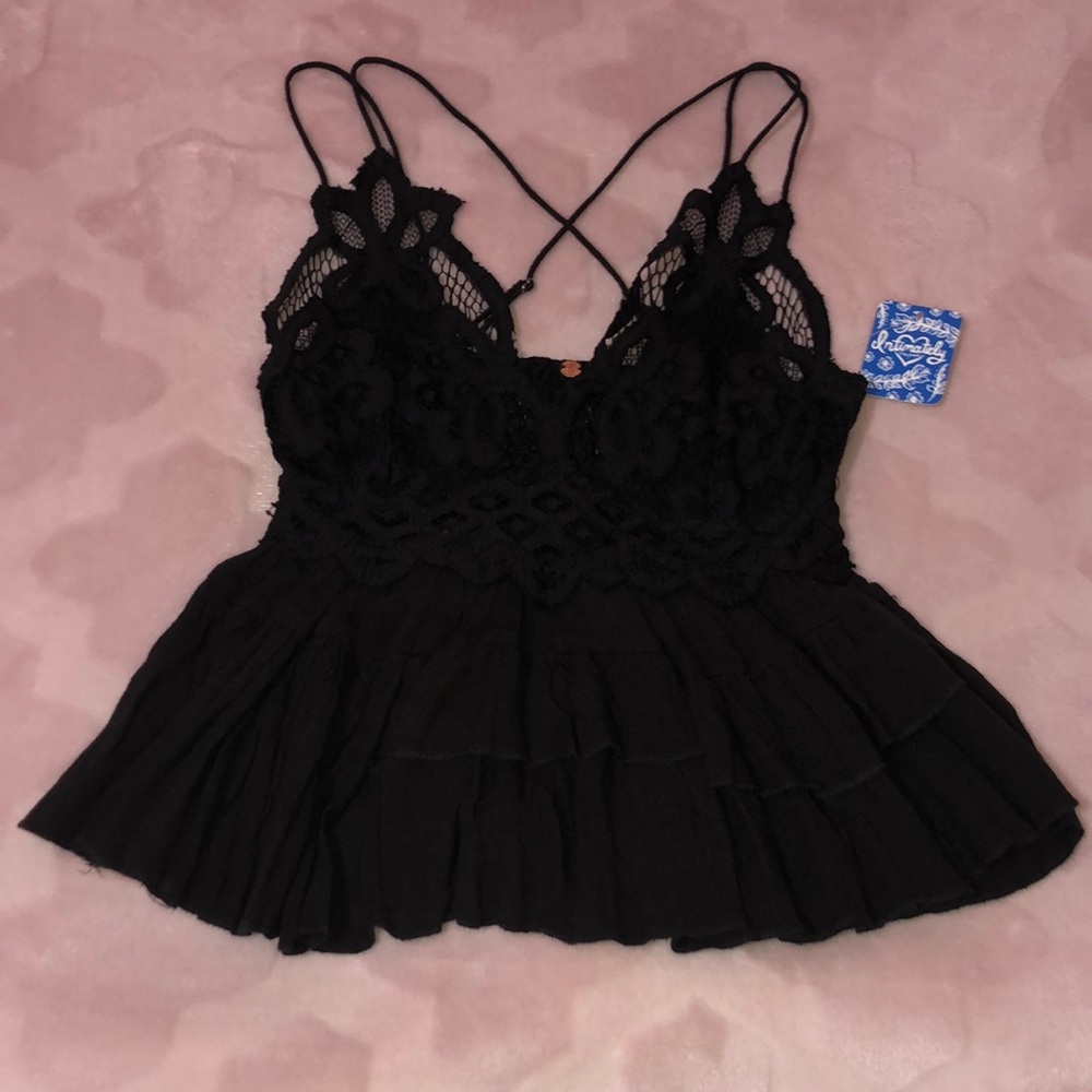 BRAND NEW Free People Black Adella Cami